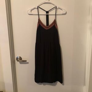 Black with pink trim mini dress, size: M